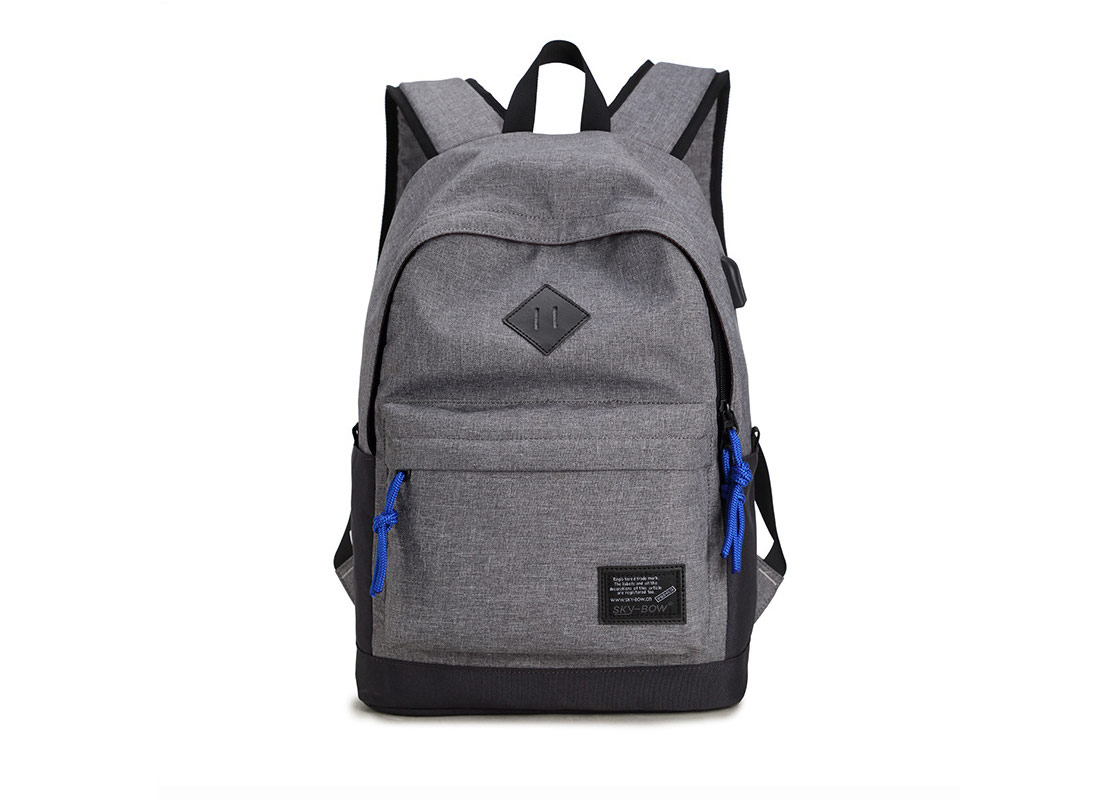 USB充电学院风双肩书包