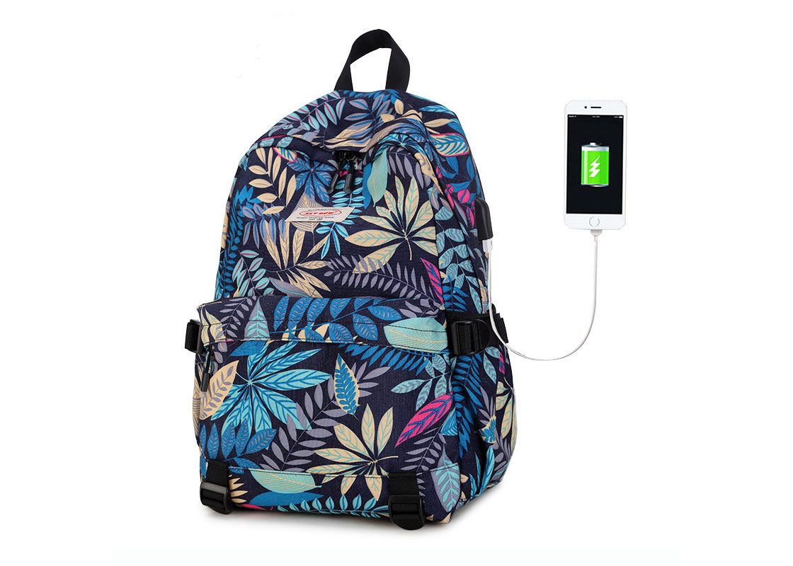 日式外置USB充电学生书包