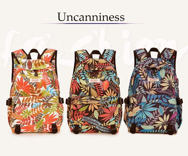 日式外置USB充电学生书包颜色展示