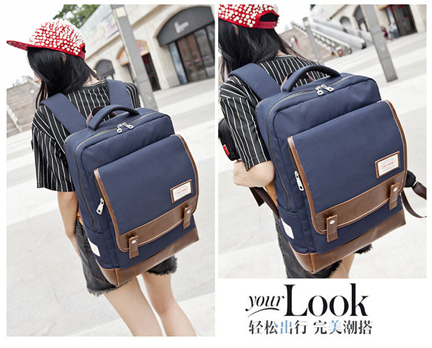 韩版双肩包电脑包模特展示