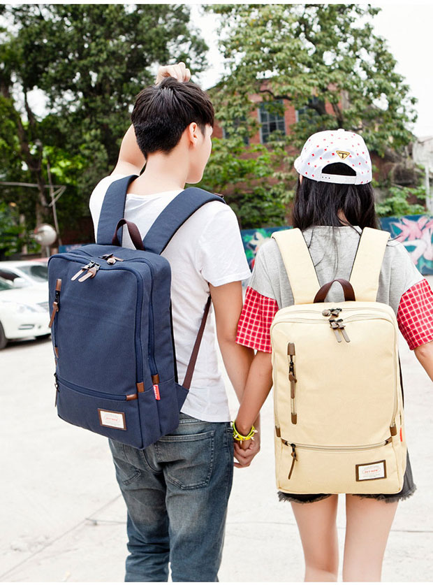 日韩潮流帆布双肩包