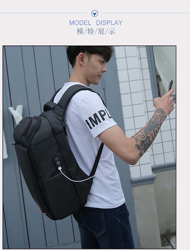 商务男士防盗双肩电脑包